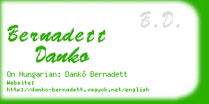 bernadett danko business card
