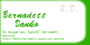 bernadett danko business card